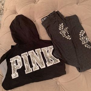 Victoria Secret Pink Sequin Hoodie w/ Leggings